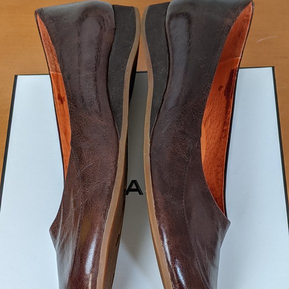 Miz Mooz Brown Slipon Mini Wedges Size 39 - Picture 5 of 7